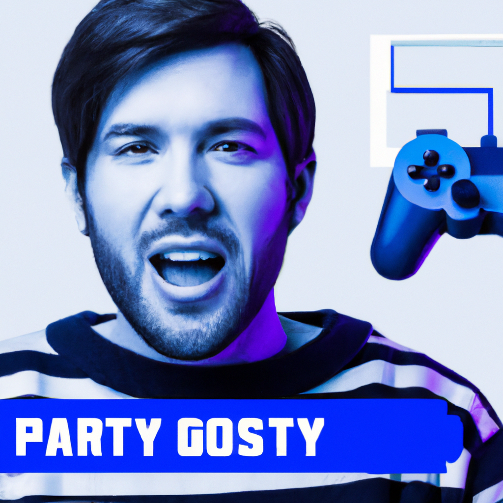 Player portrait holding a controller with HUD overlays